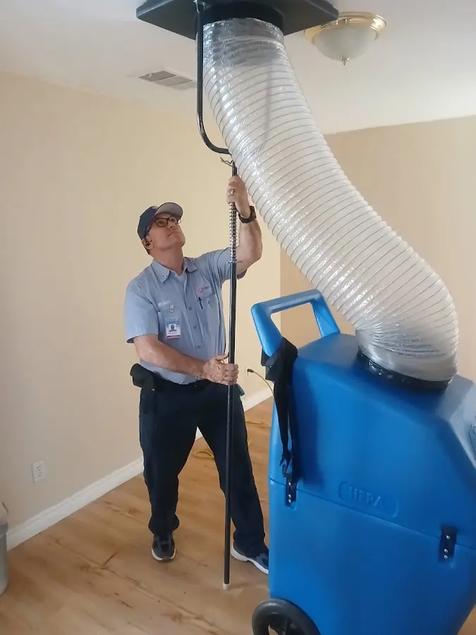 Mini Split Installation technician using HEPA equipment in Wilmington